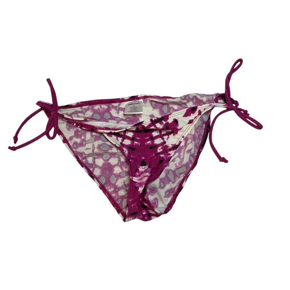 Wet Seal Purple and White Floral Bikini Bottom